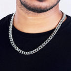 Silver Plated Cuban Style Thick & Heavy Chain For Men
