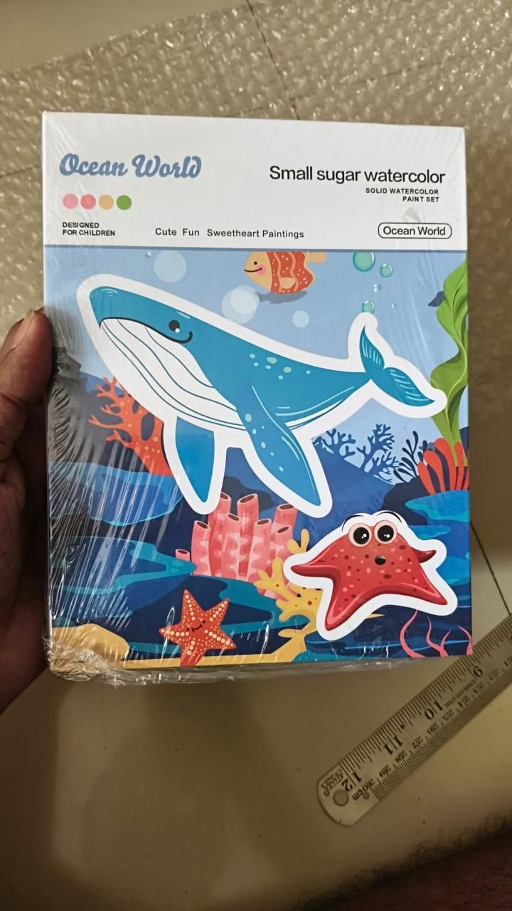 Coloring Activity With Watercolors And Brushes, Portable & Educational, Ideal For Kids, Gifting
